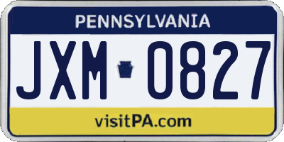 PA license plate JXM0827