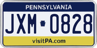 PA license plate JXM0828