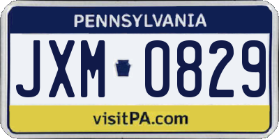 PA license plate JXM0829