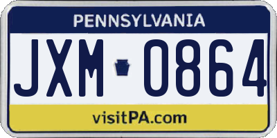 PA license plate JXM0864