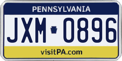 PA license plate JXM0896