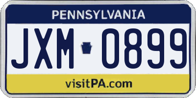 PA license plate JXM0899