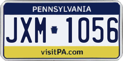 PA license plate JXM1056