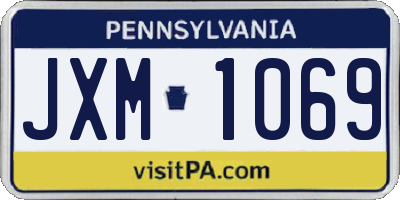 PA license plate JXM1069