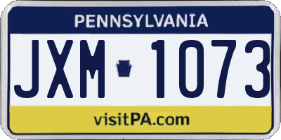 PA license plate JXM1073