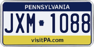 PA license plate JXM1088