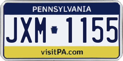 PA license plate JXM1155