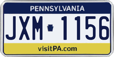 PA license plate JXM1156