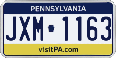 PA license plate JXM1163