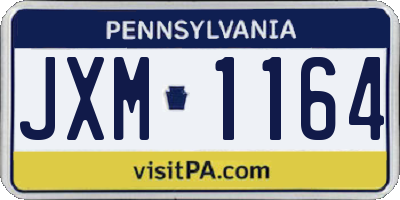 PA license plate JXM1164