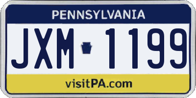 PA license plate JXM1199