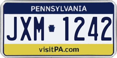 PA license plate JXM1242
