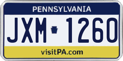 PA license plate JXM1260