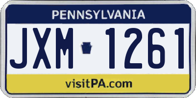 PA license plate JXM1261