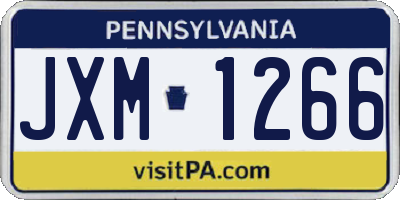 PA license plate JXM1266