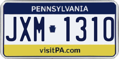 PA license plate JXM1310