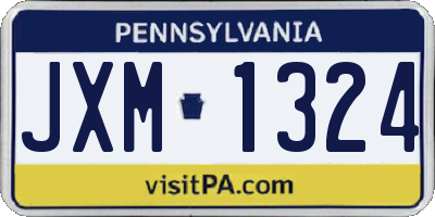 PA license plate JXM1324
