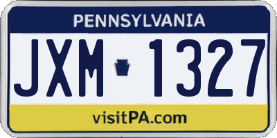 PA license plate JXM1327