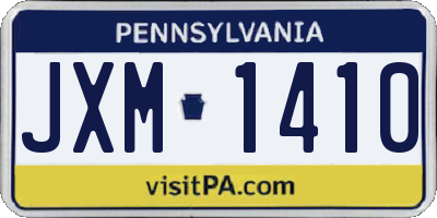 PA license plate JXM1410