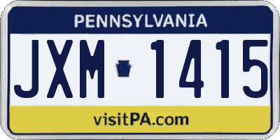 PA license plate JXM1415