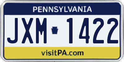 PA license plate JXM1422