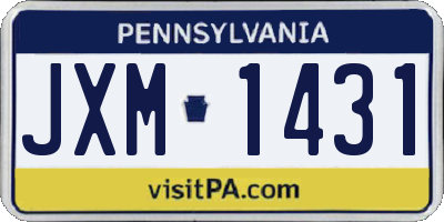 PA license plate JXM1431