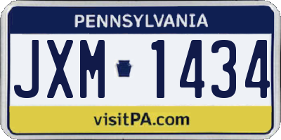 PA license plate JXM1434