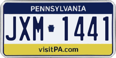 PA license plate JXM1441