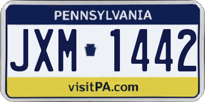 PA license plate JXM1442