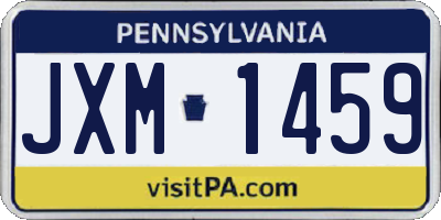 PA license plate JXM1459