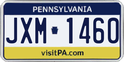PA license plate JXM1460