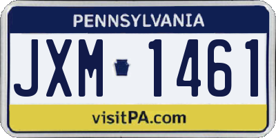 PA license plate JXM1461