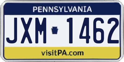 PA license plate JXM1462