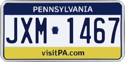 PA license plate JXM1467