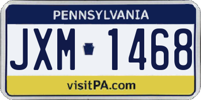 PA license plate JXM1468