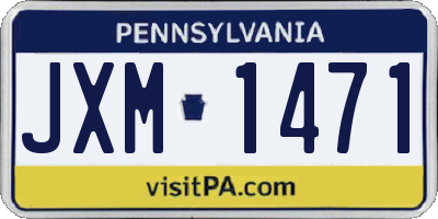 PA license plate JXM1471