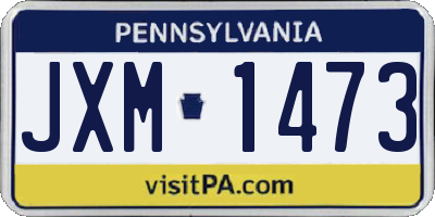 PA license plate JXM1473