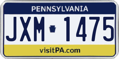PA license plate JXM1475