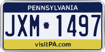 PA license plate JXM1497