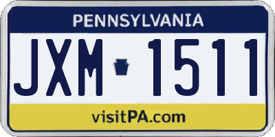 PA license plate JXM1511