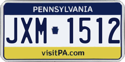 PA license plate JXM1512