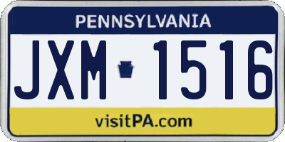 PA license plate JXM1516