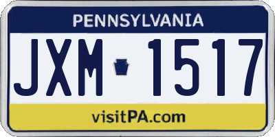PA license plate JXM1517
