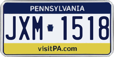 PA license plate JXM1518