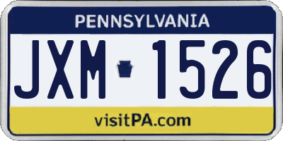PA license plate JXM1526