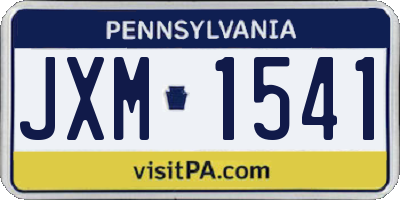 PA license plate JXM1541
