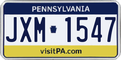 PA license plate JXM1547