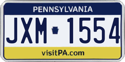 PA license plate JXM1554