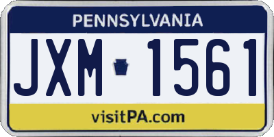 PA license plate JXM1561