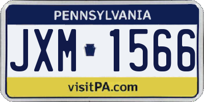 PA license plate JXM1566